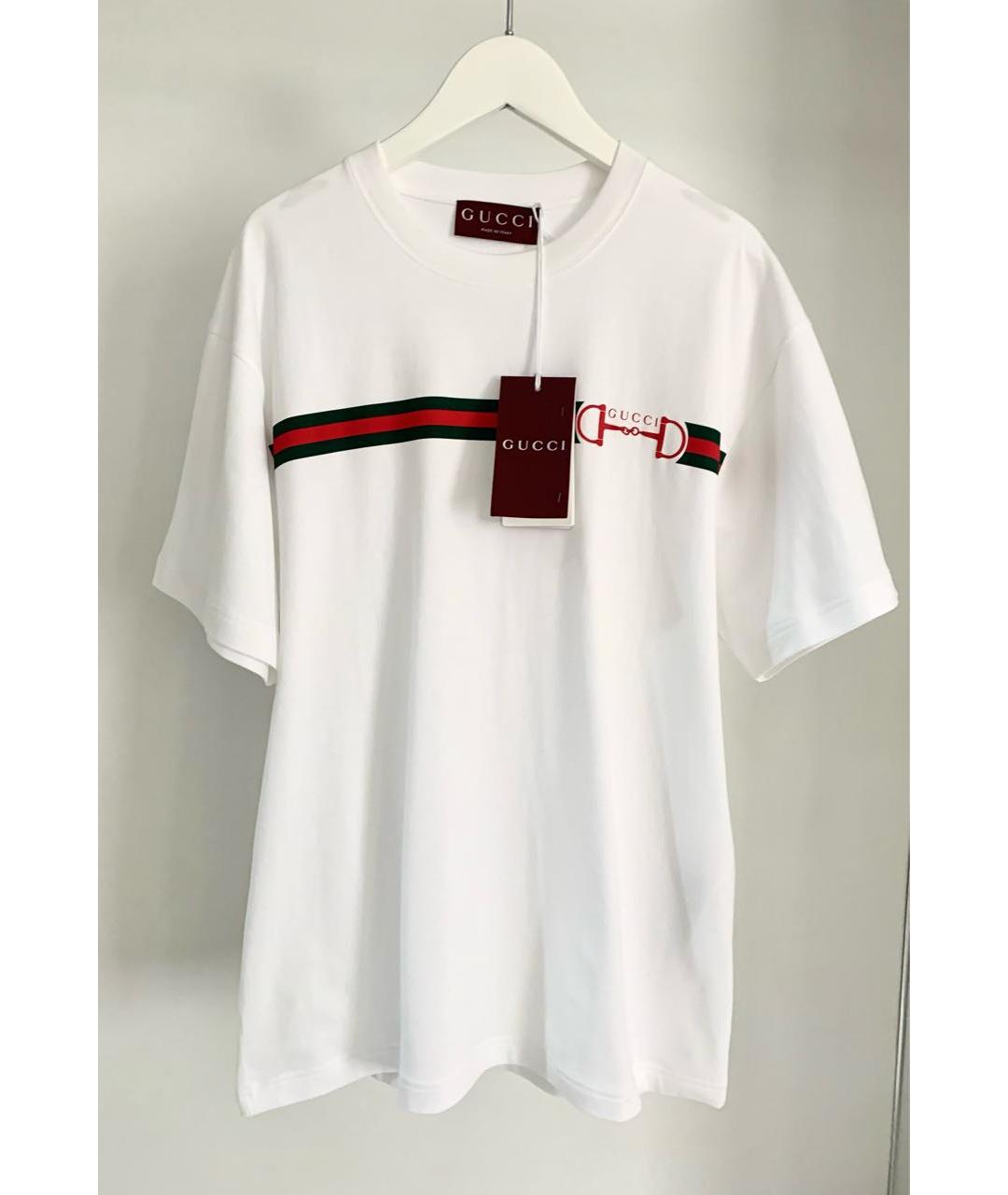 GUCCI Белая хлопковая футболка, фото 6
