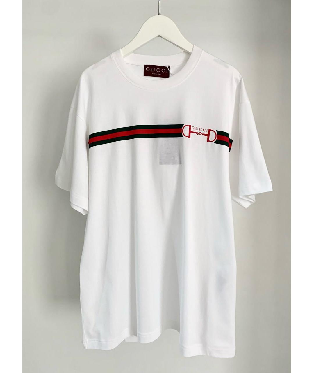 GUCCI Белая хлопковая футболка, фото 7