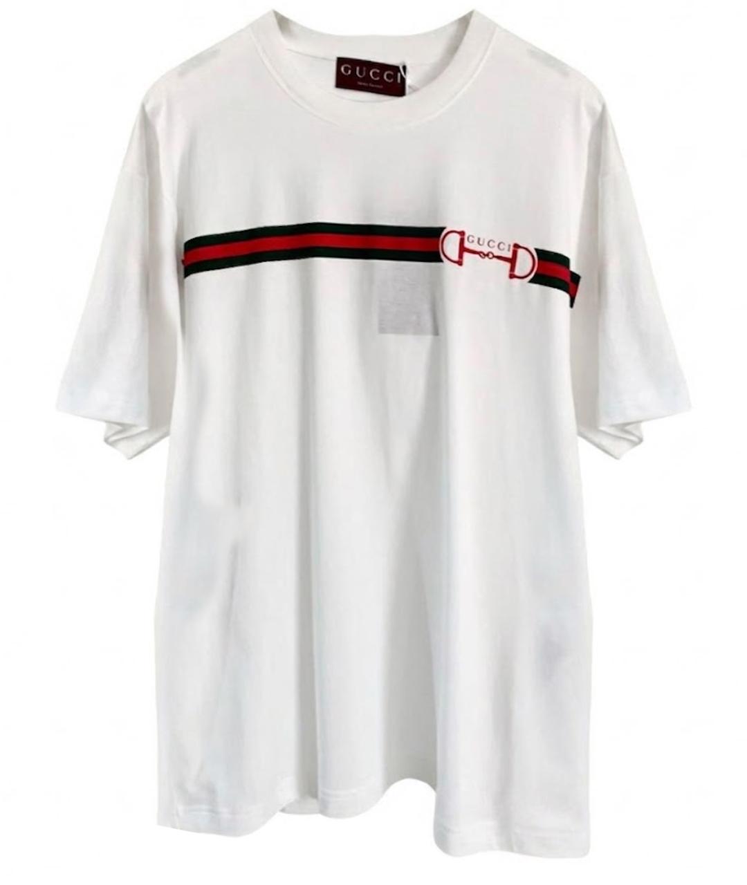 GUCCI Белая хлопковая футболка, фото 1