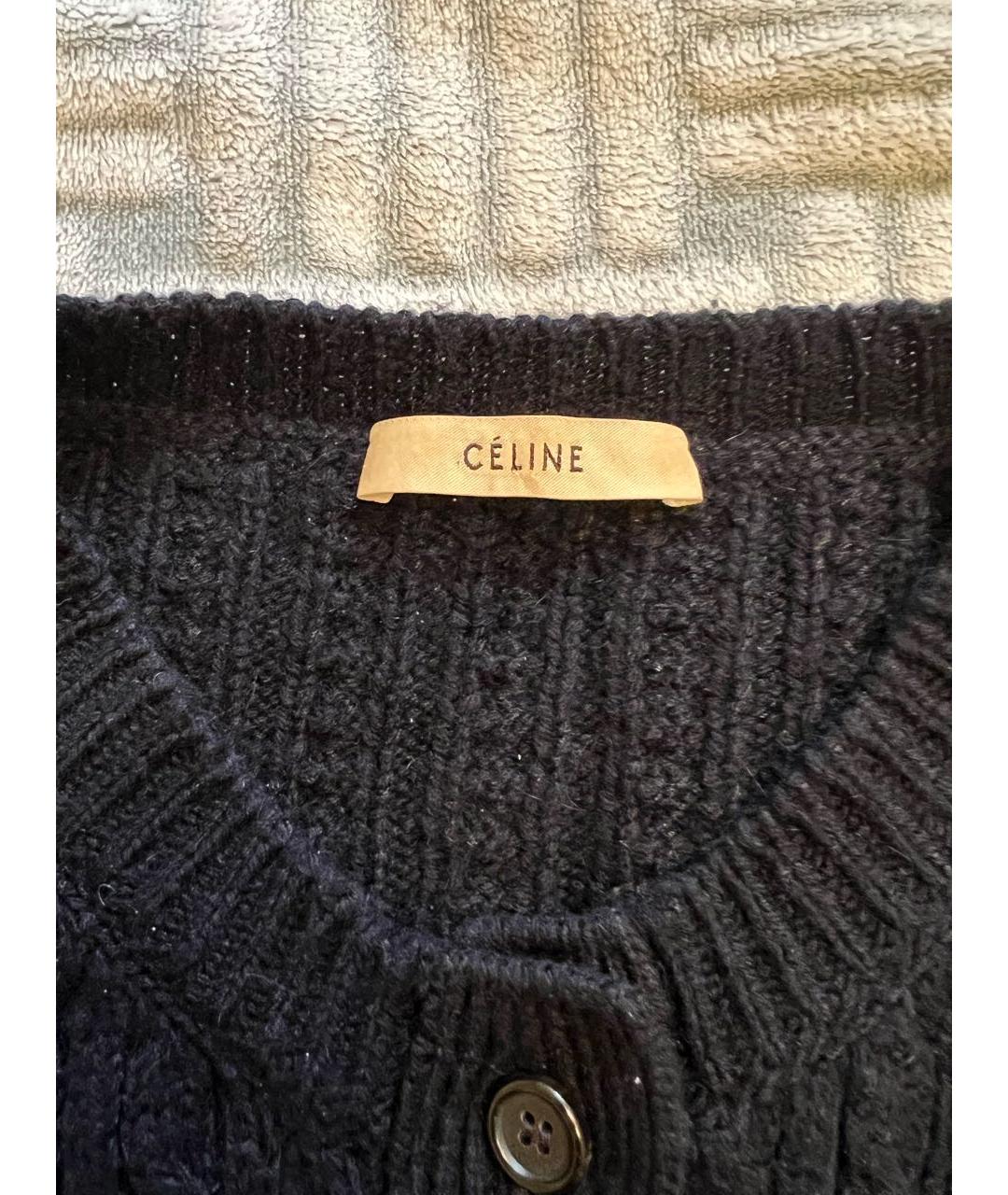 CELINE Темно-синий кашемировый кардиган, фото 7