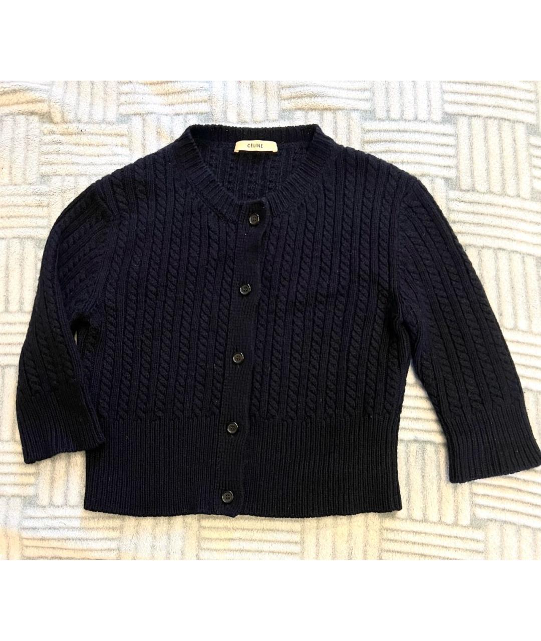 CELINE Темно-синий кашемировый кардиган, фото 9