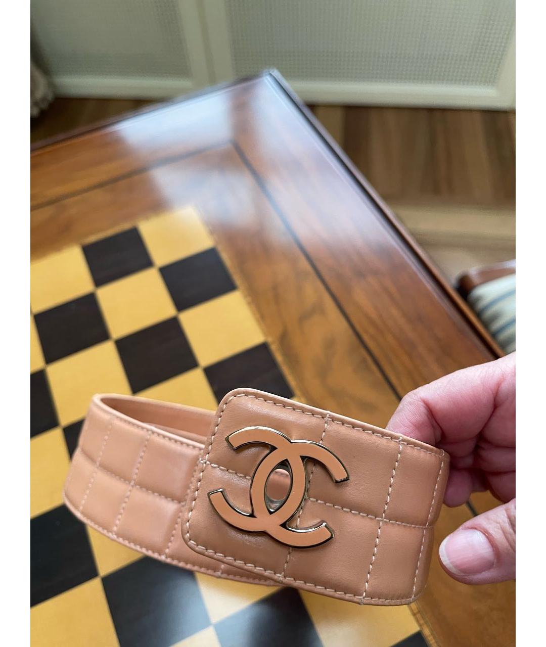 CHANEL Розовый кожаный ремень, фото 5