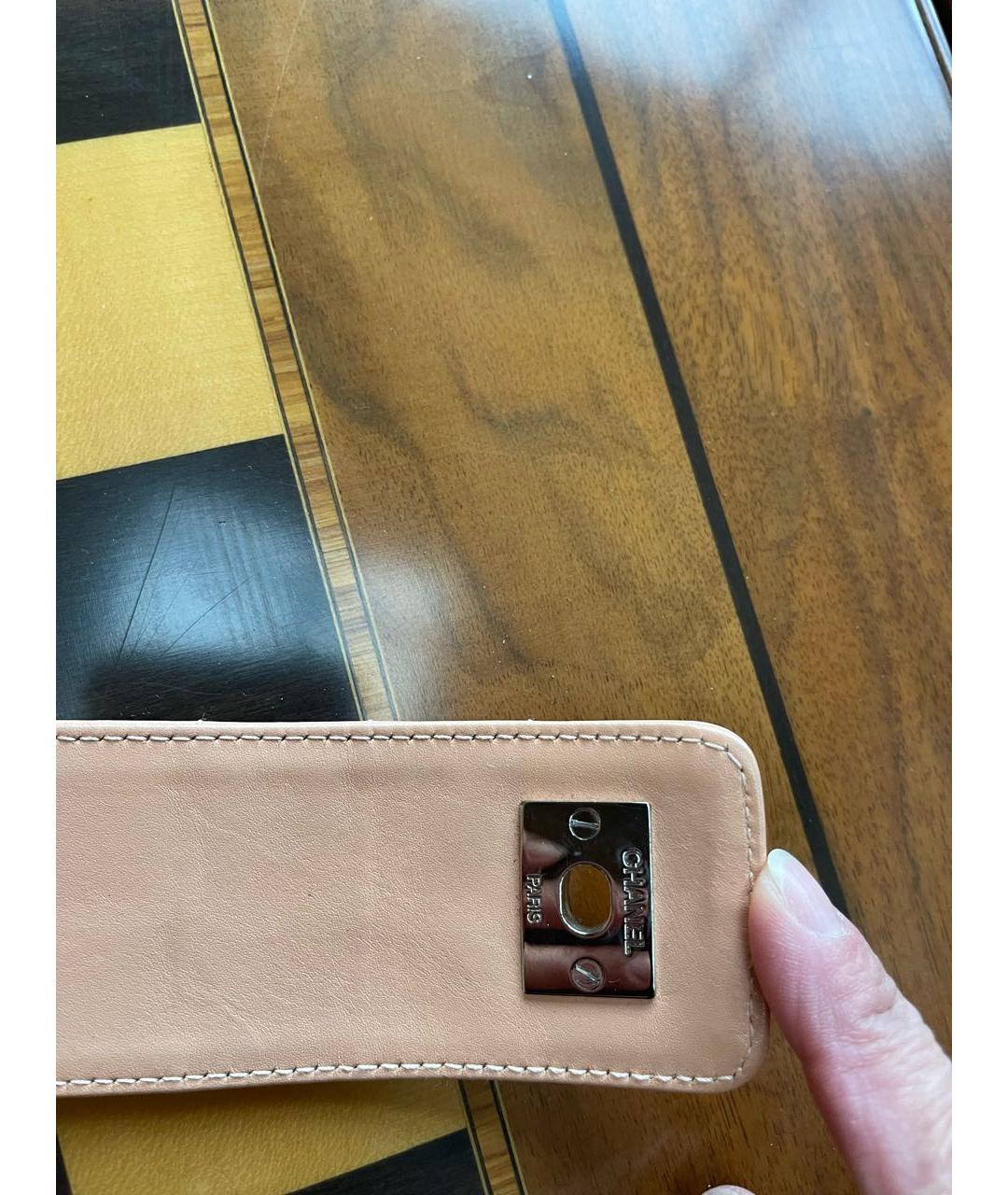 CHANEL Розовый кожаный ремень, фото 4