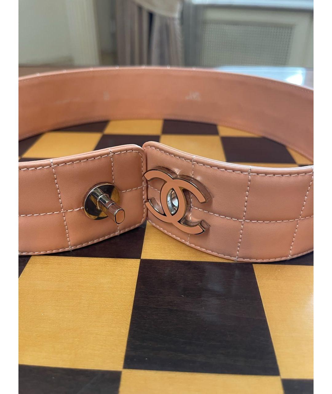 CHANEL Розовый кожаный ремень, фото 2