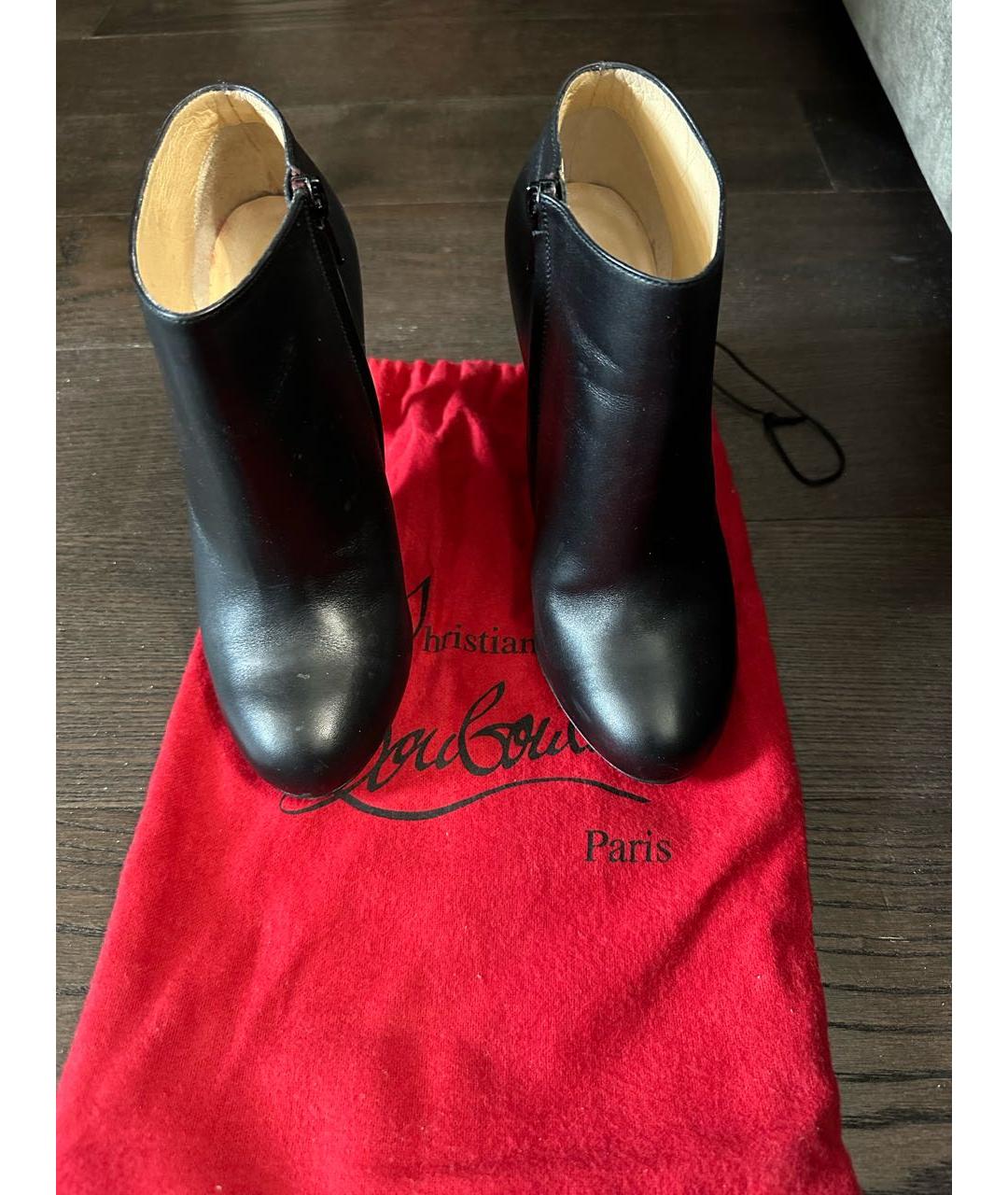 CHRISTIAN LOUBOUTIN Черные кожаные ботильоны, фото 2