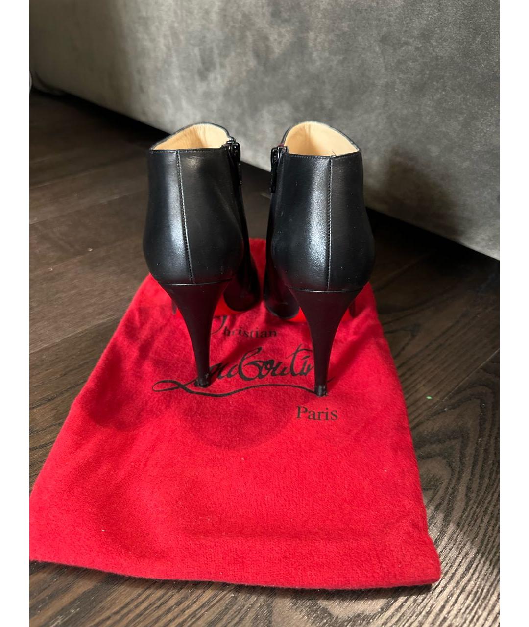 CHRISTIAN LOUBOUTIN Черные кожаные ботильоны, фото 3