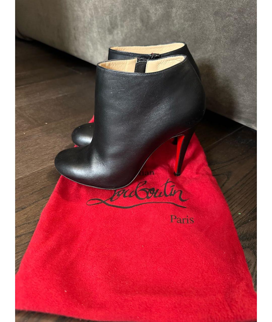 CHRISTIAN LOUBOUTIN Черные кожаные ботильоны, фото 4