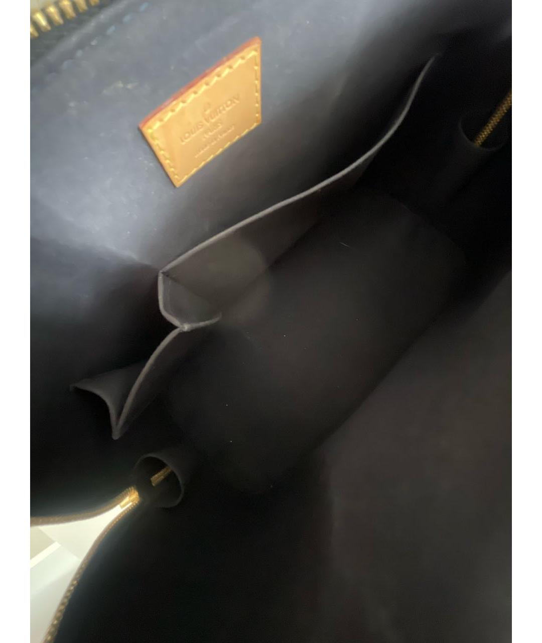 LOUIS VUITTON Черная сумка с короткими ручками из лакированной кожи, фото 3