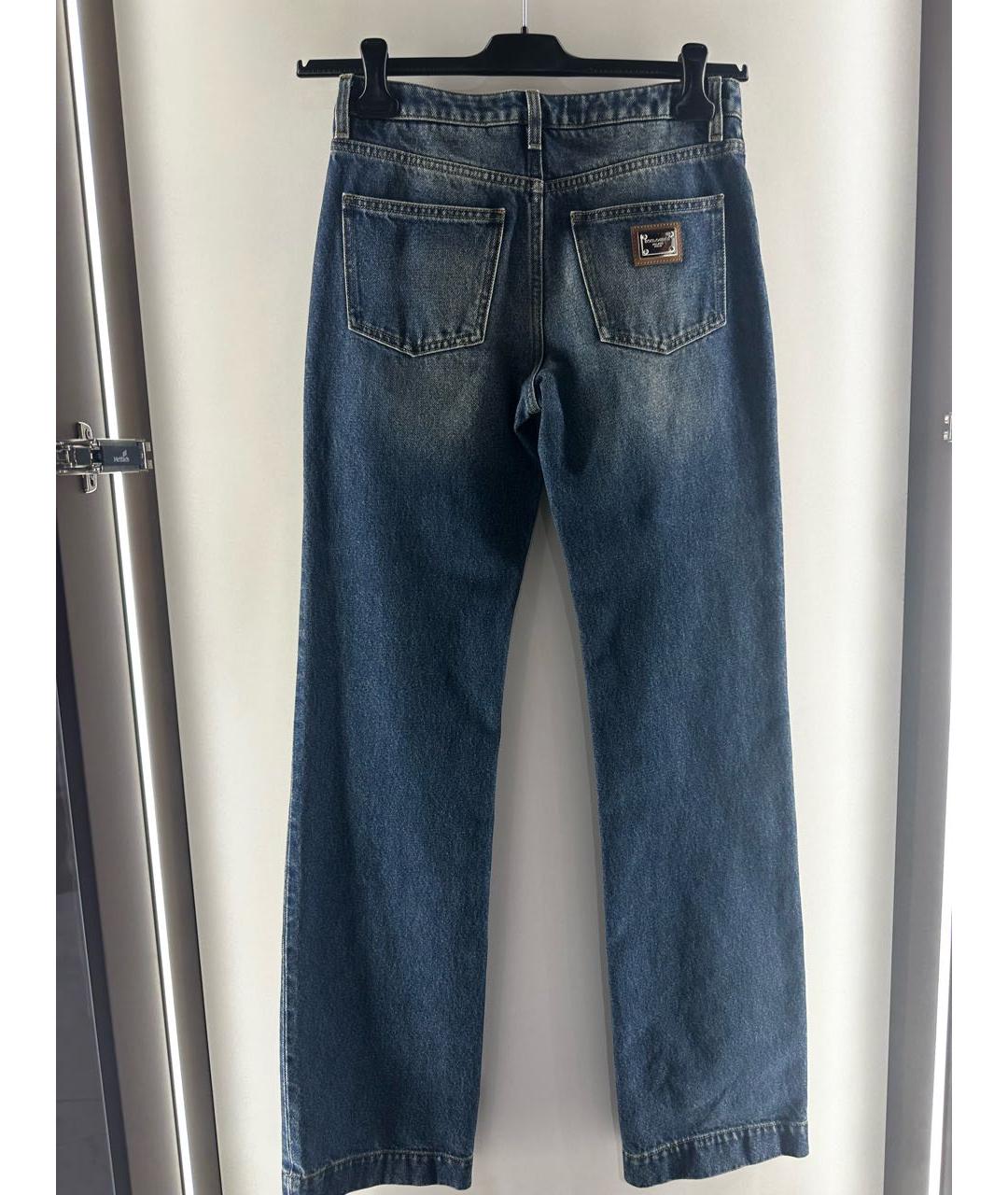 DOLCE&GABBANA Синие хлопковые джинсы клеш, фото 2