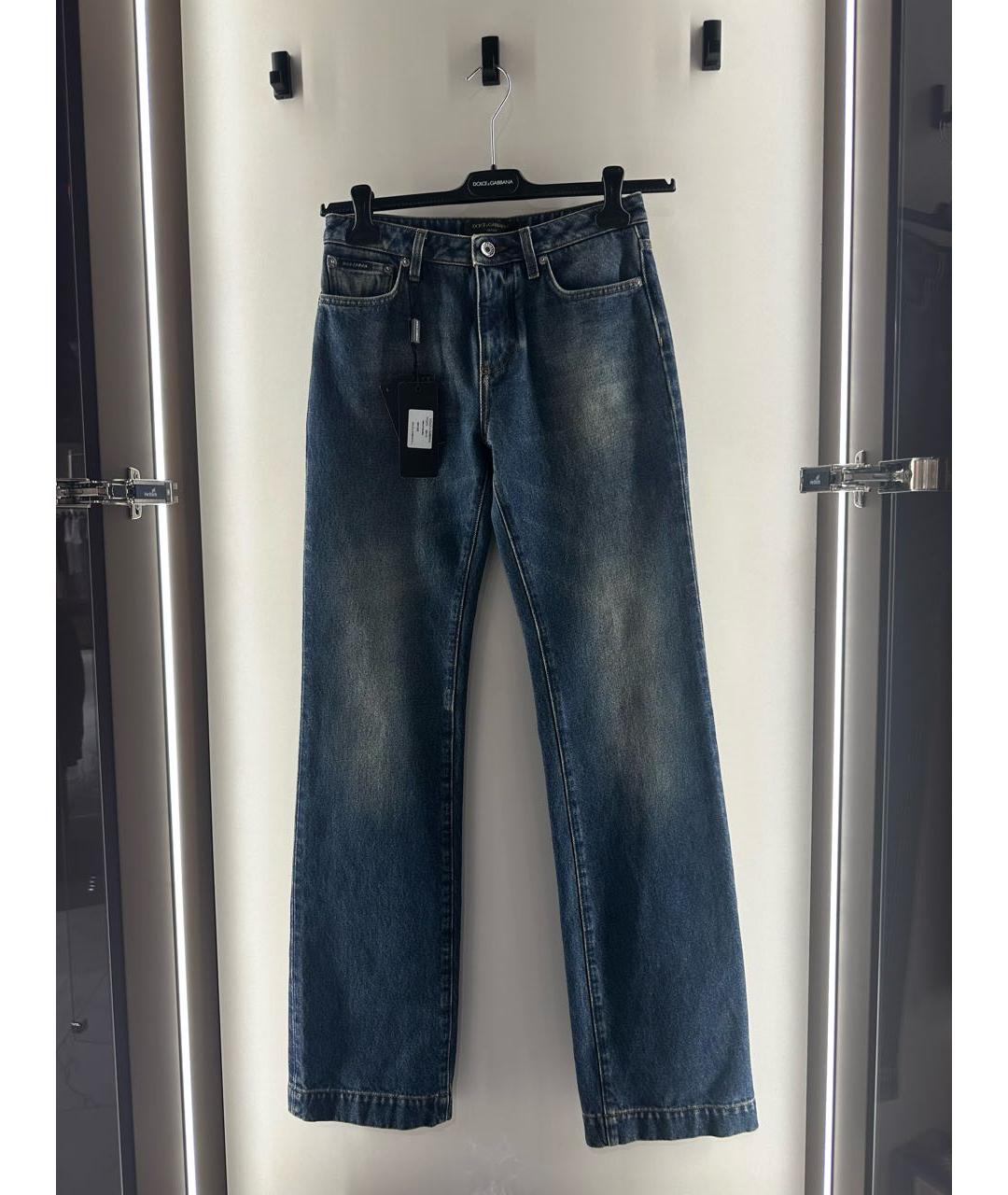 DOLCE&GABBANA Синие хлопковые джинсы клеш, фото 3
