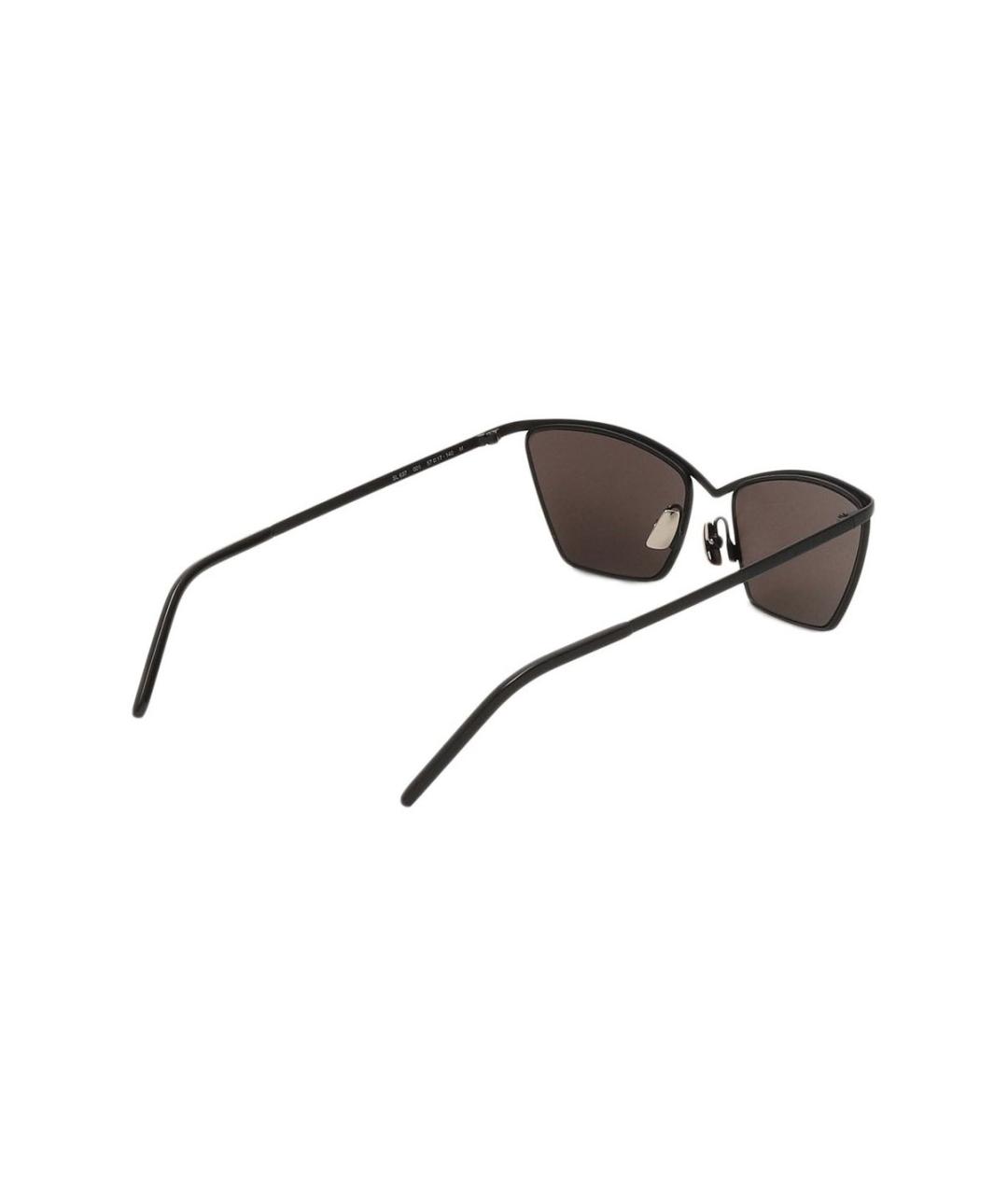 SAINT LAURENT Черные металлические солнцезащитные очки, фото 4