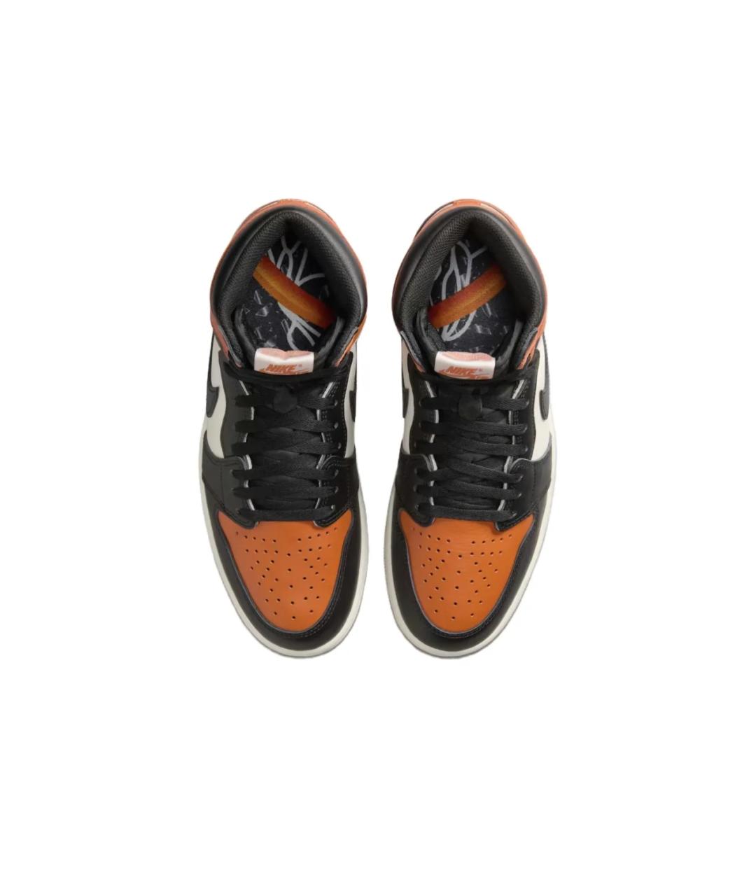 JORDAN Оранжевое кожаные кроссовки, фото 3