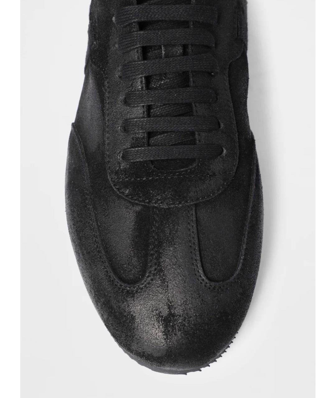 ANN DEMEULEMEESTER Черные кожаные кеды, фото 2