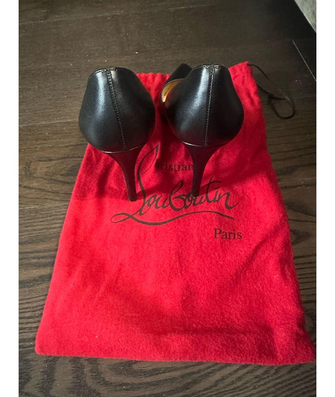 CHRISTIAN LOUBOUTIN Черные кожаные туфли, фото 3