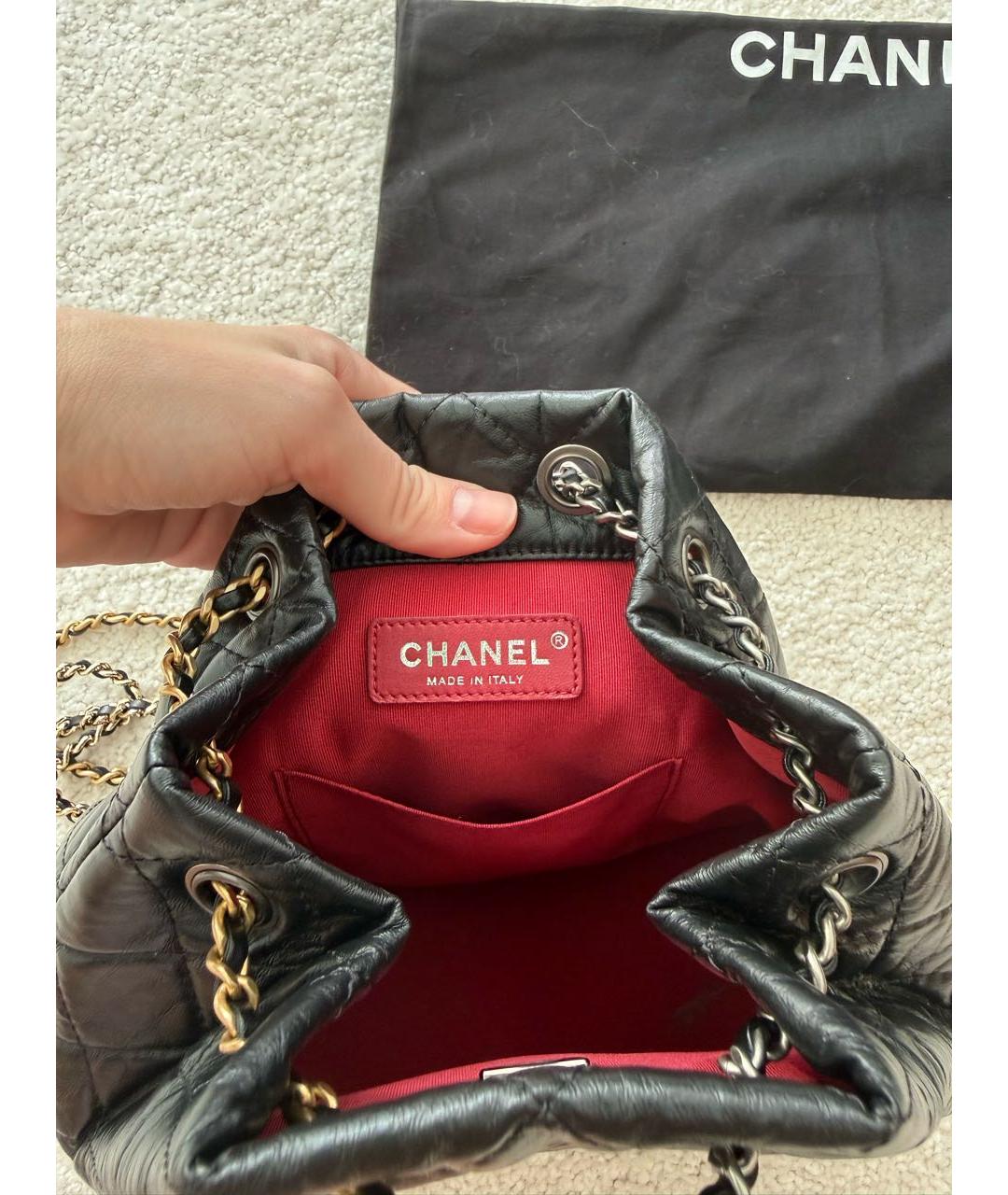 CHANEL Черный кожаный рюкзак, фото 4
