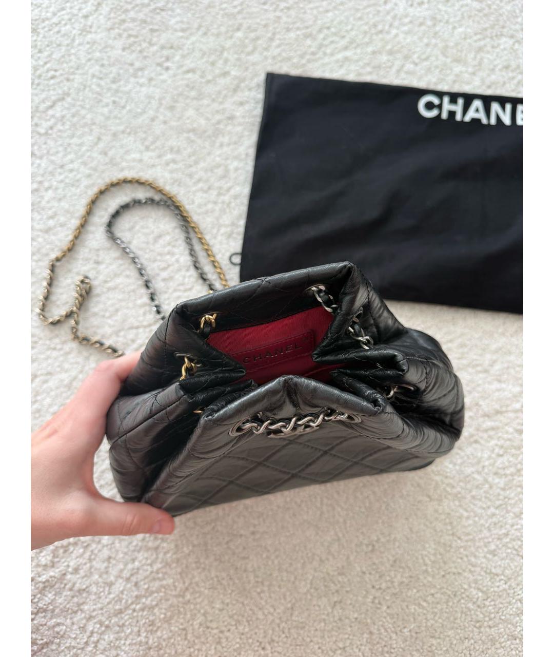 CHANEL Черный кожаный рюкзак, фото 6