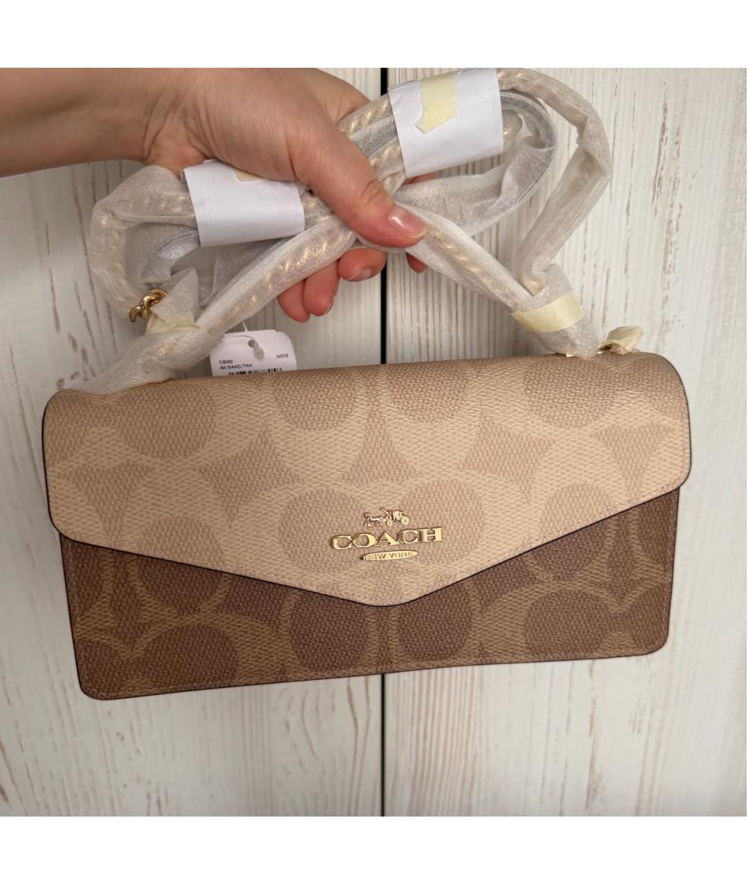 COACH Коричневая сумка через плечо, фото 4