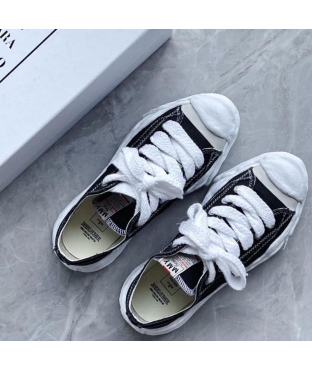 MAISON MIHARA YASUHIRO Черные текстильные кеды, фото 2