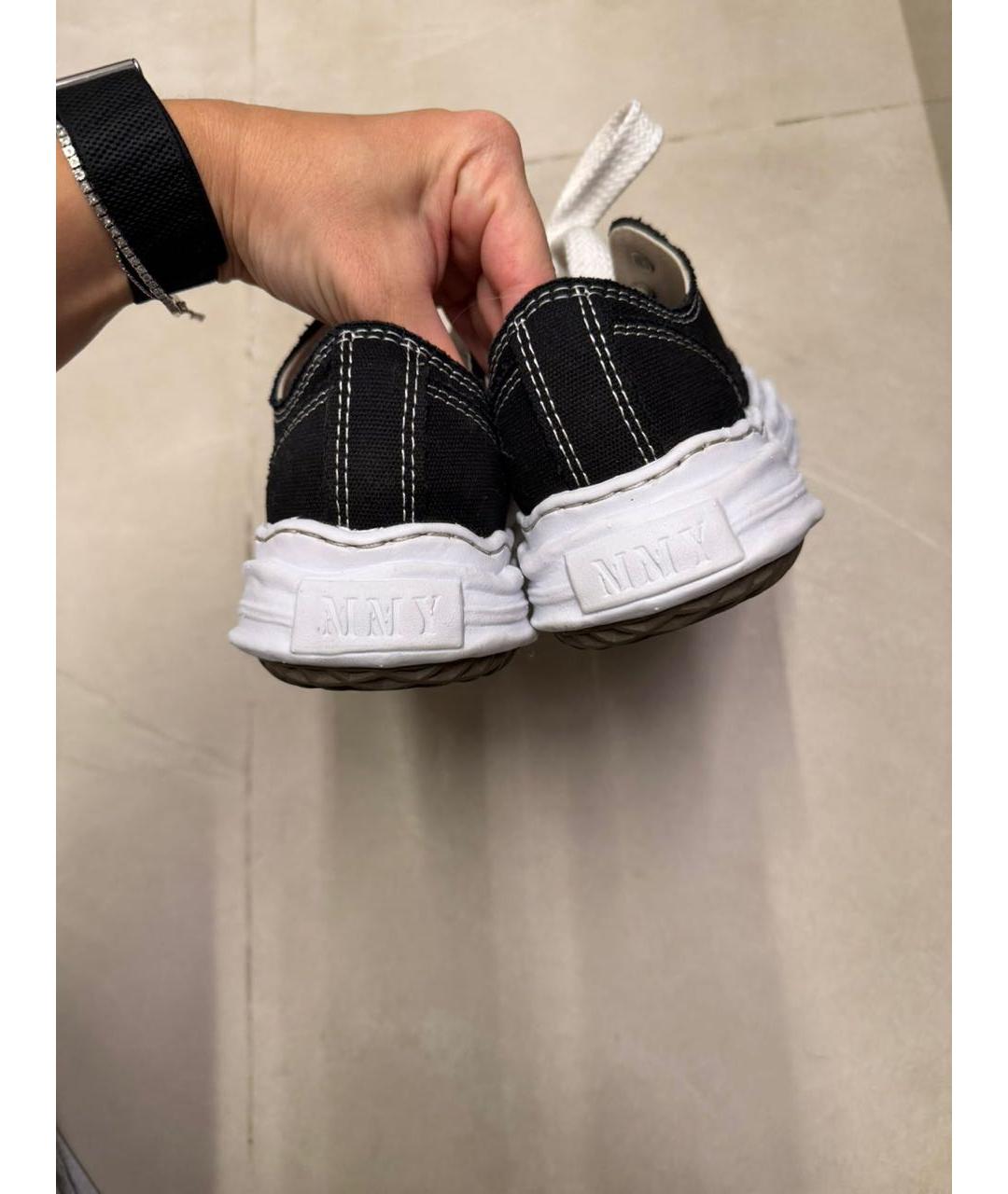 MAISON MIHARA YASUHIRO Черные текстильные кеды, фото 4