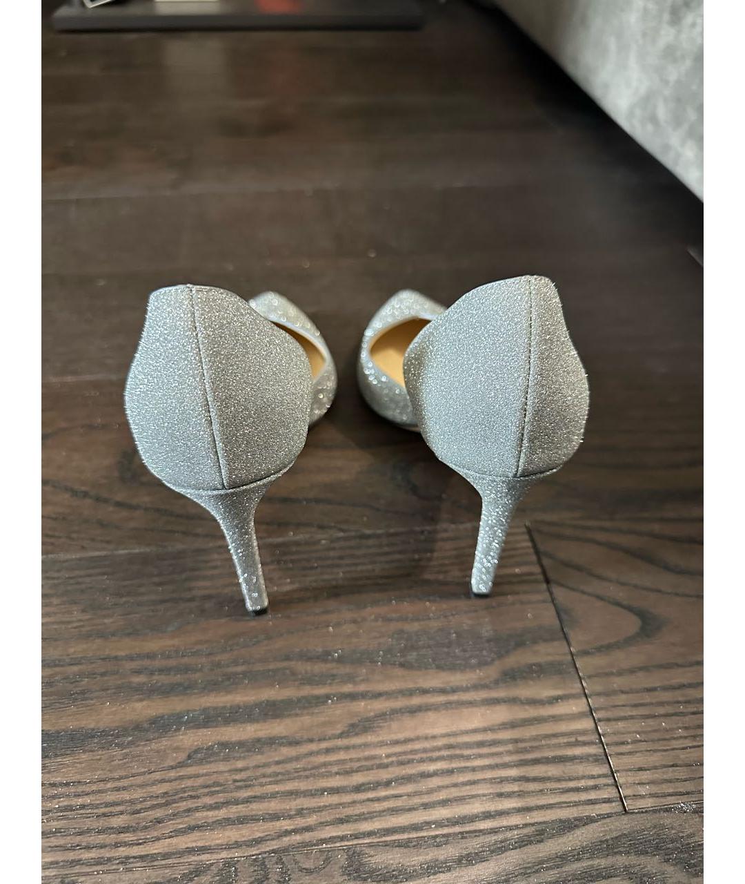 JIMMY CHOO Серебряные кожаные туфли, фото 3