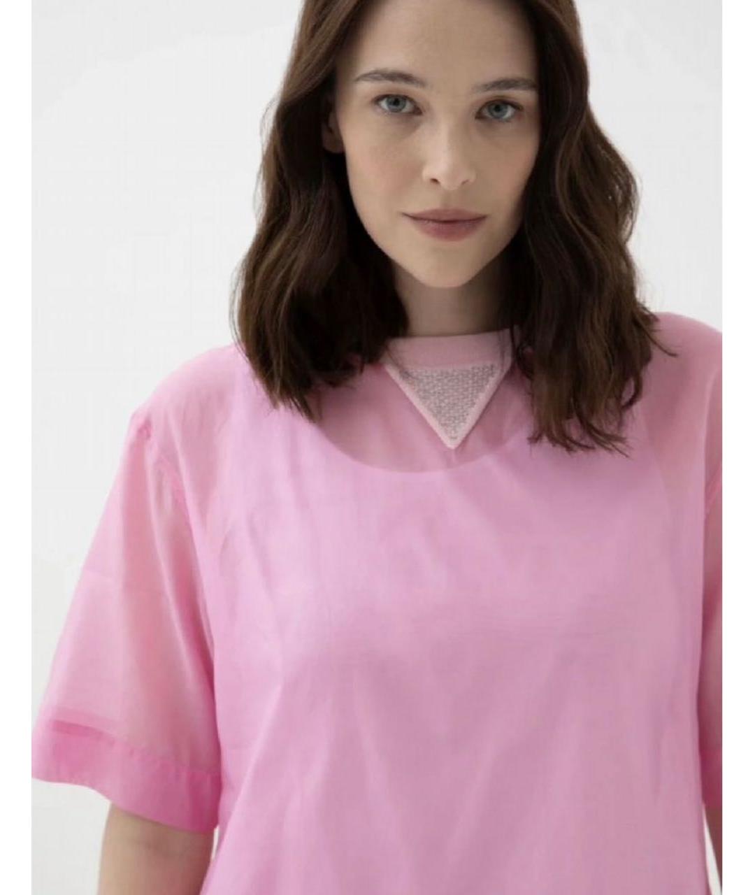 PESERICO Розовое шелковое повседневное платье, фото 8