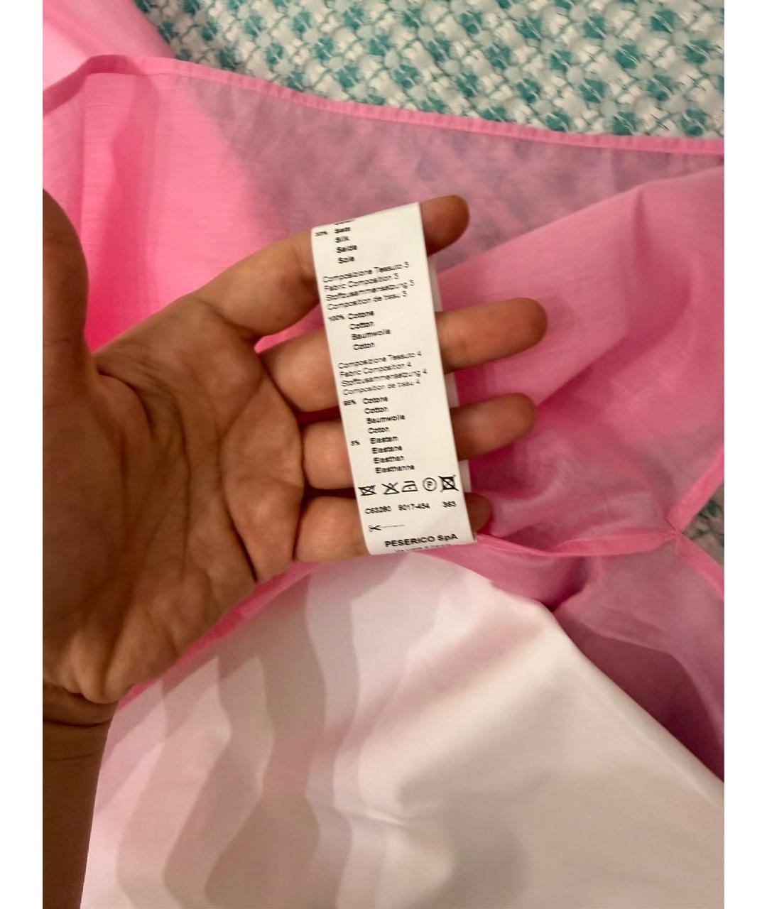 PESERICO Розовое шелковое повседневное платье, фото 5