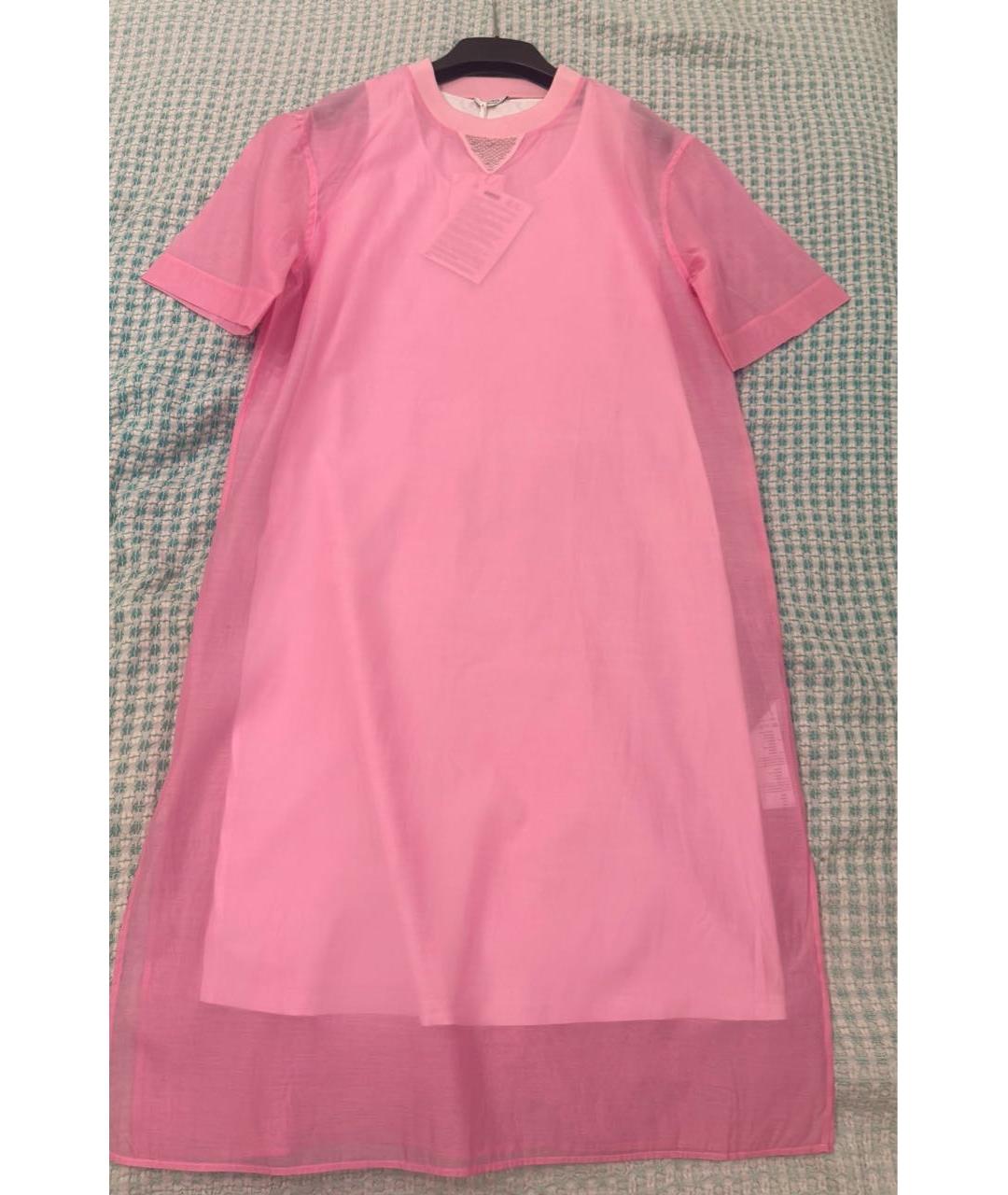 PESERICO Розовое шелковое повседневное платье, фото 3