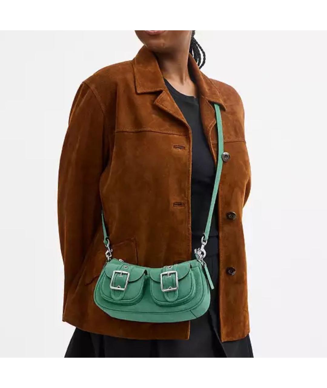COACH Зеленая кожаная сумка через плечо, фото 8