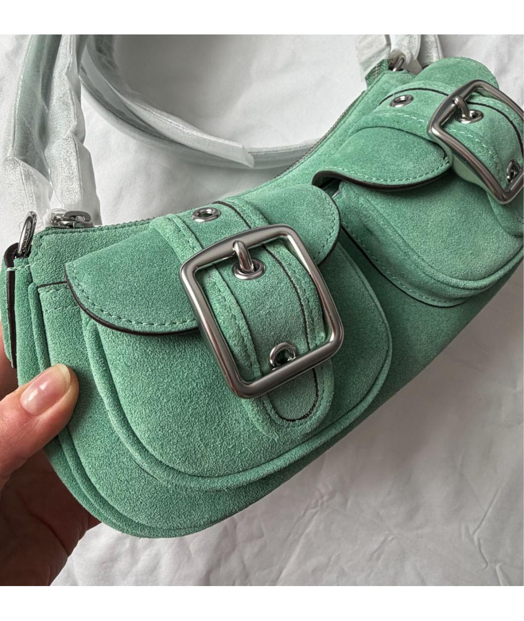 COACH Зеленая кожаная сумка через плечо, фото 4