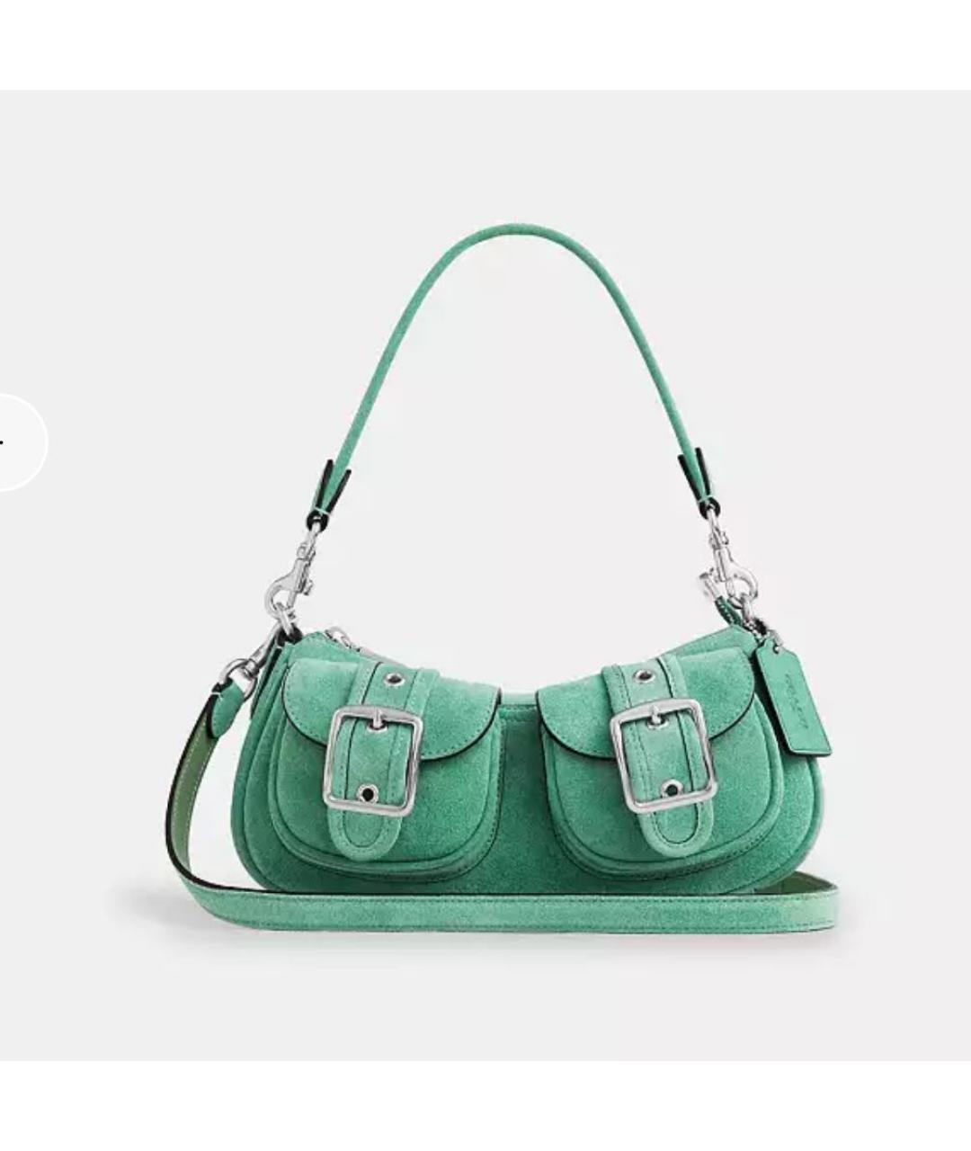 COACH Зеленая кожаная сумка через плечо, фото 9