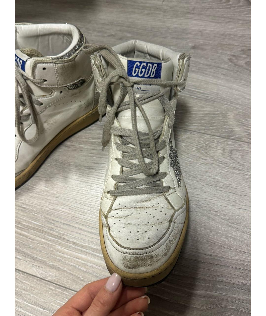 GOLDEN GOOSE DELUXE BRAND Белые кожаные кроссовки, фото 5