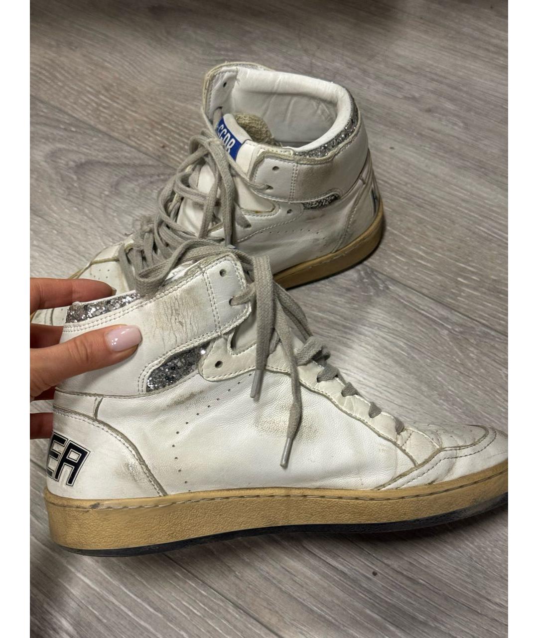 GOLDEN GOOSE DELUXE BRAND Белые кожаные кроссовки, фото 4