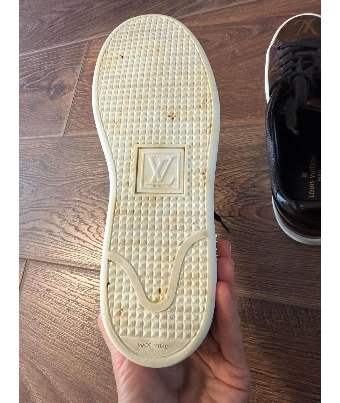 LOUIS VUITTON Коричневые кожаные кеды, фото 8