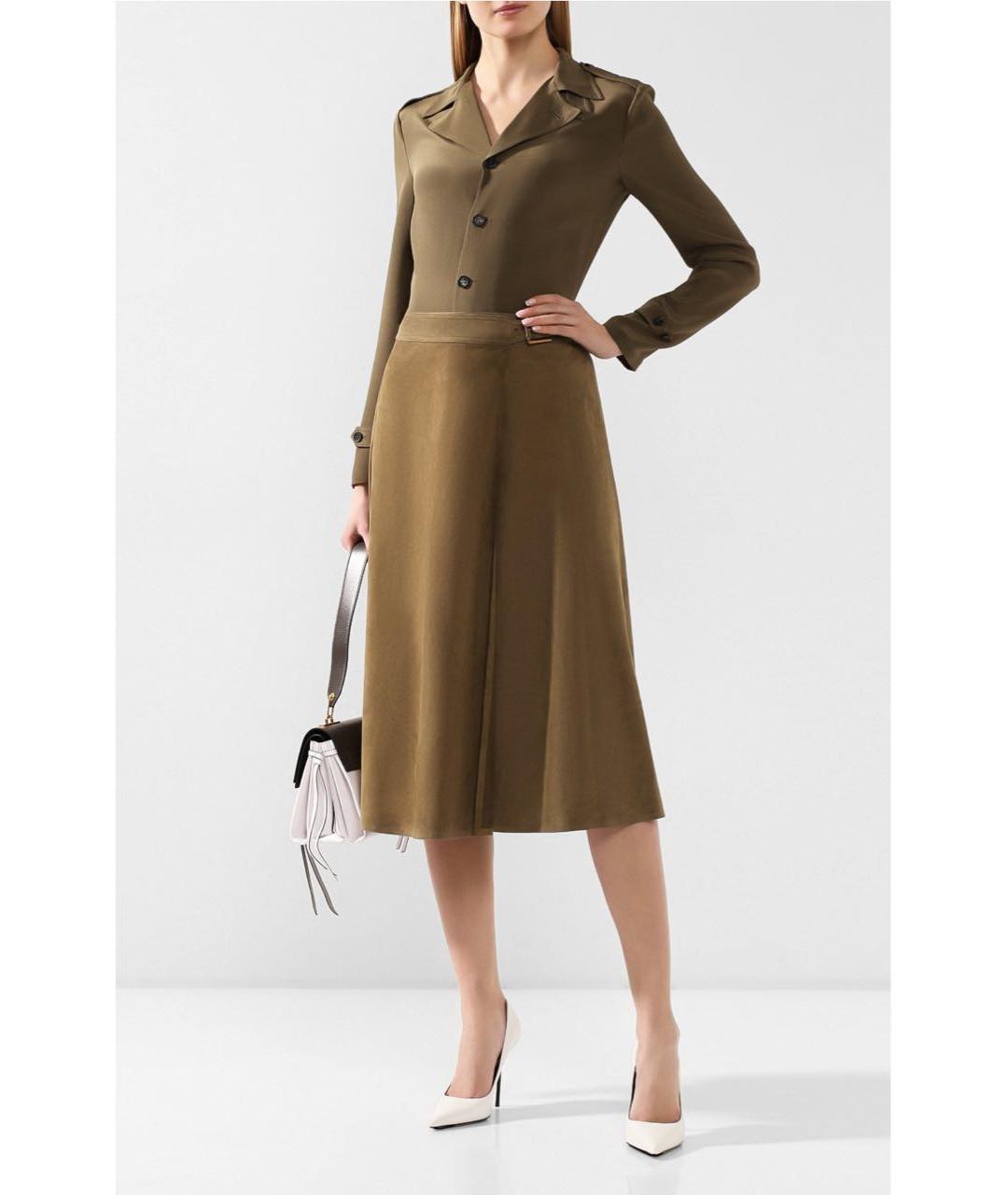 RALPH LAUREN COLLECTION Хаки шелковая рубашка, фото 2