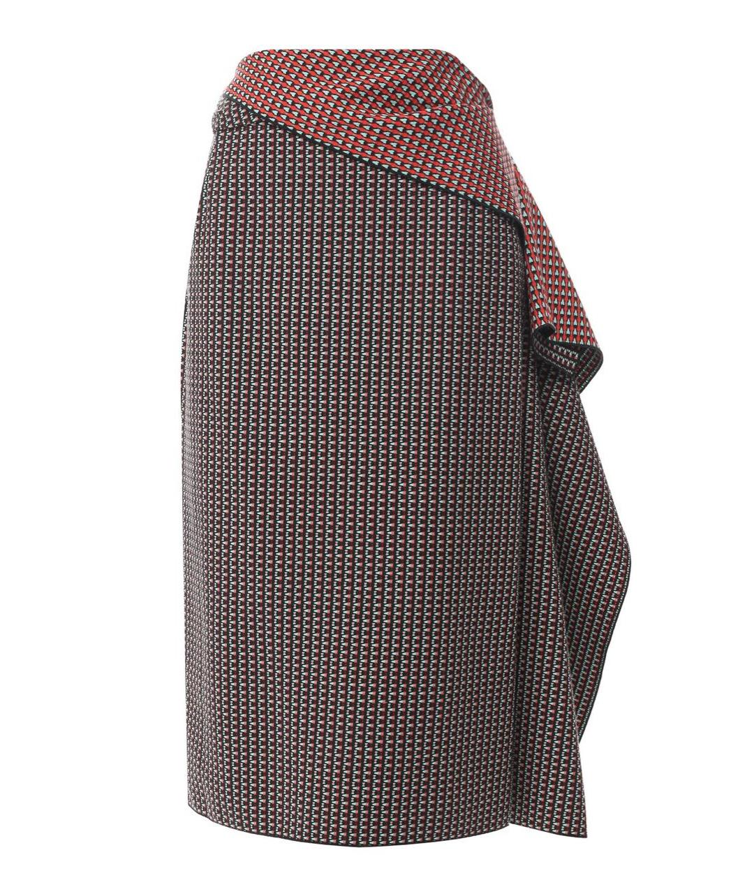 DRIES VAN NOTEN Бордовая хлопковая юбка миди, фото 1