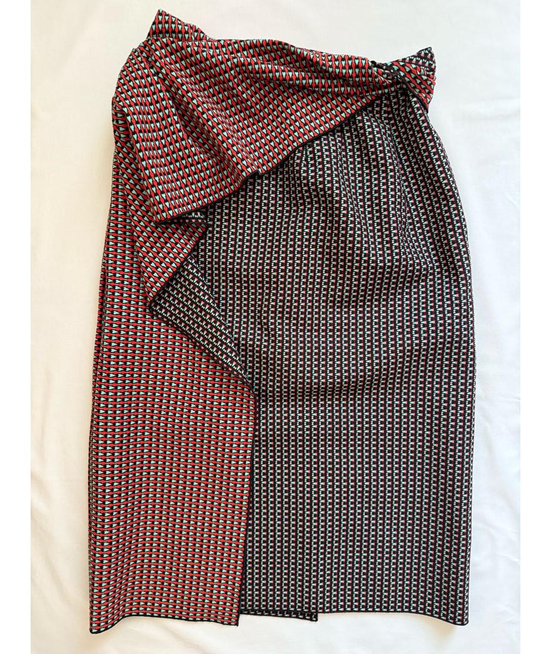 DRIES VAN NOTEN Бордовая хлопковая юбка миди, фото 4