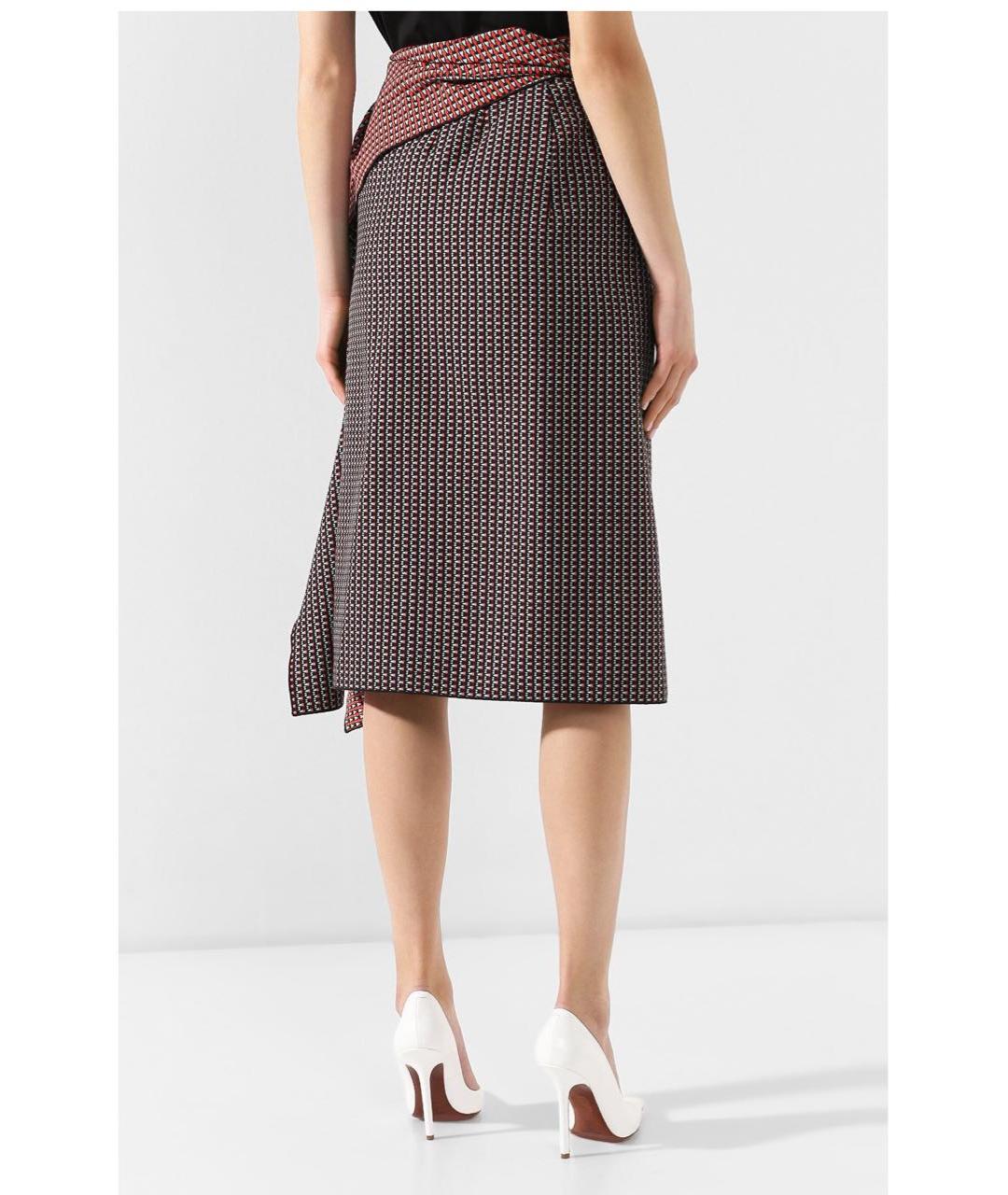 DRIES VAN NOTEN Бордовая хлопковая юбка миди, фото 3