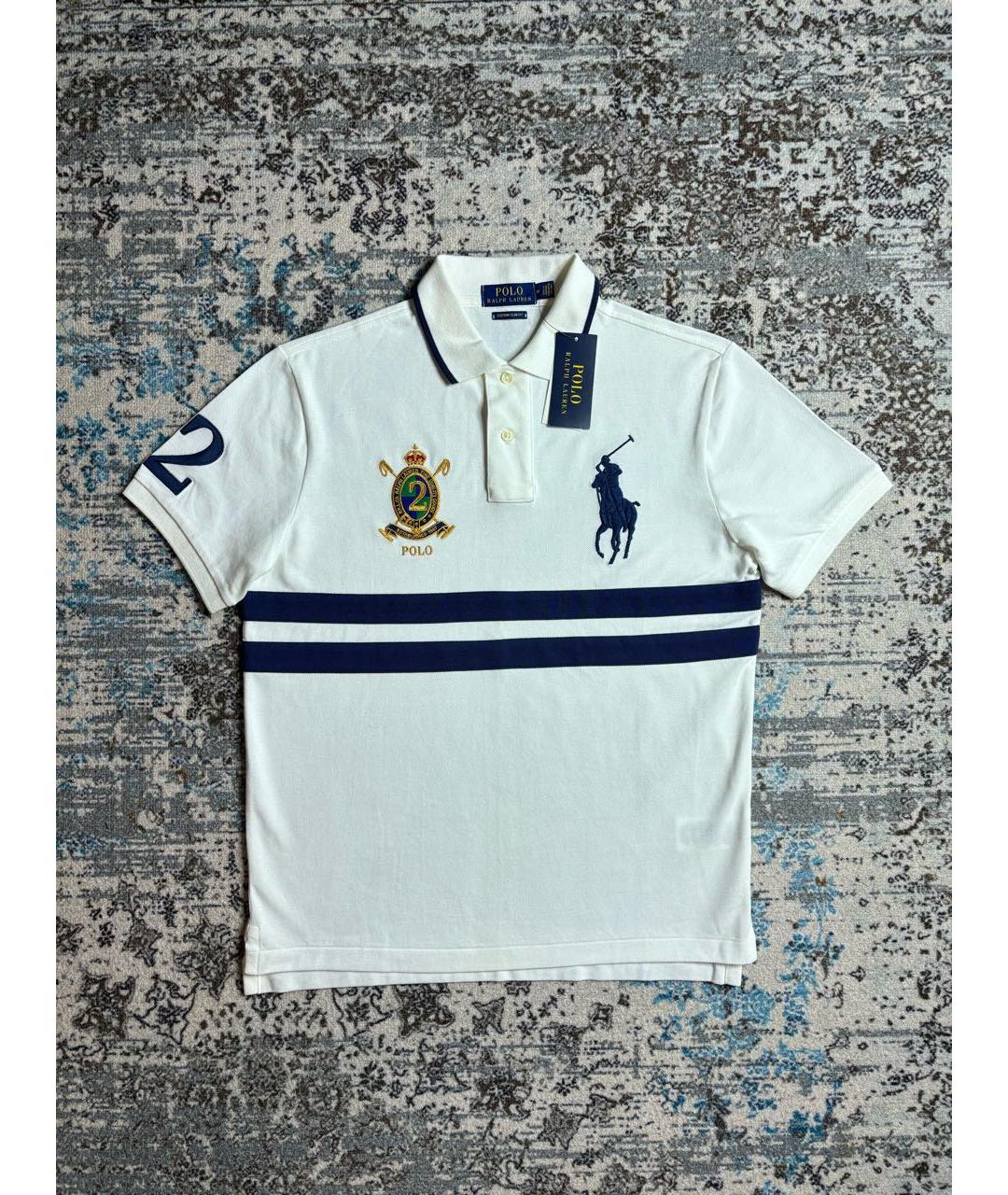 POLO RALPH LAUREN Белое хлопковое поло с коротким рукавом, фото 8