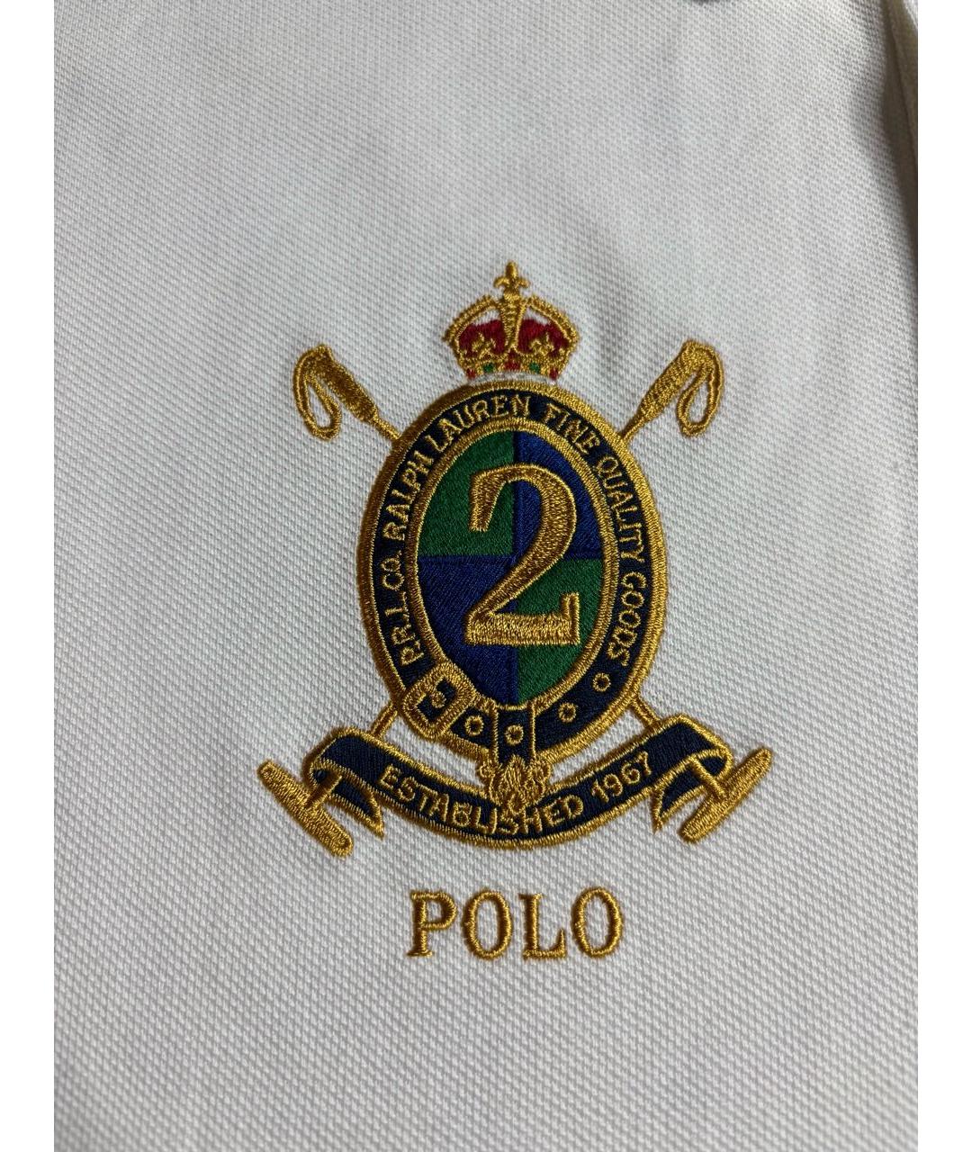 POLO RALPH LAUREN Белое хлопковое поло с коротким рукавом, фото 5