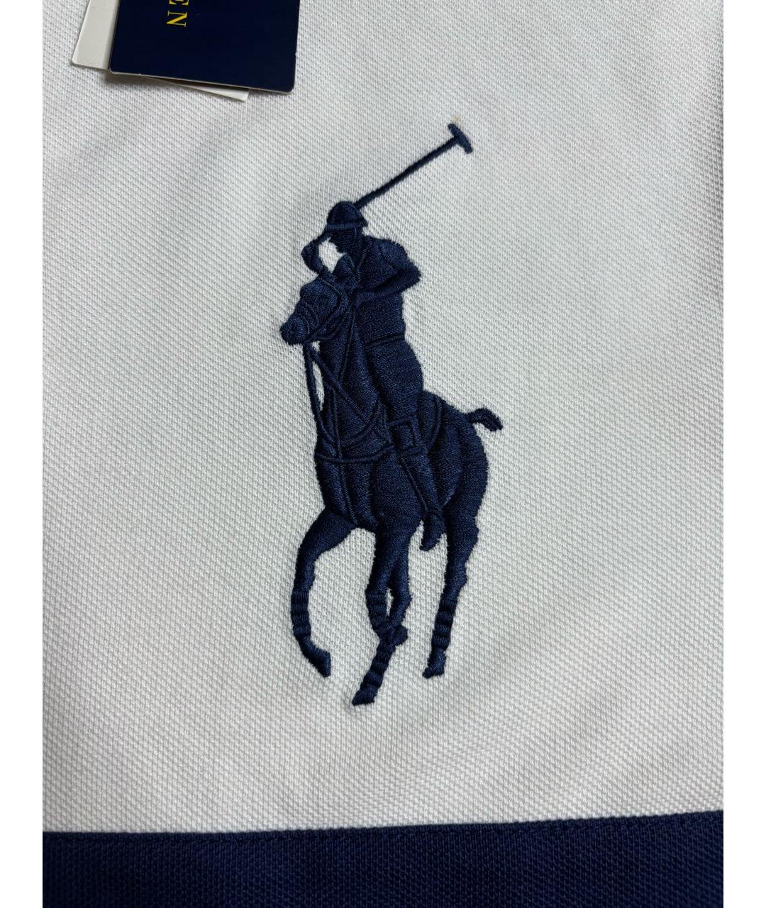 POLO RALPH LAUREN Белое хлопковое поло с коротким рукавом, фото 6