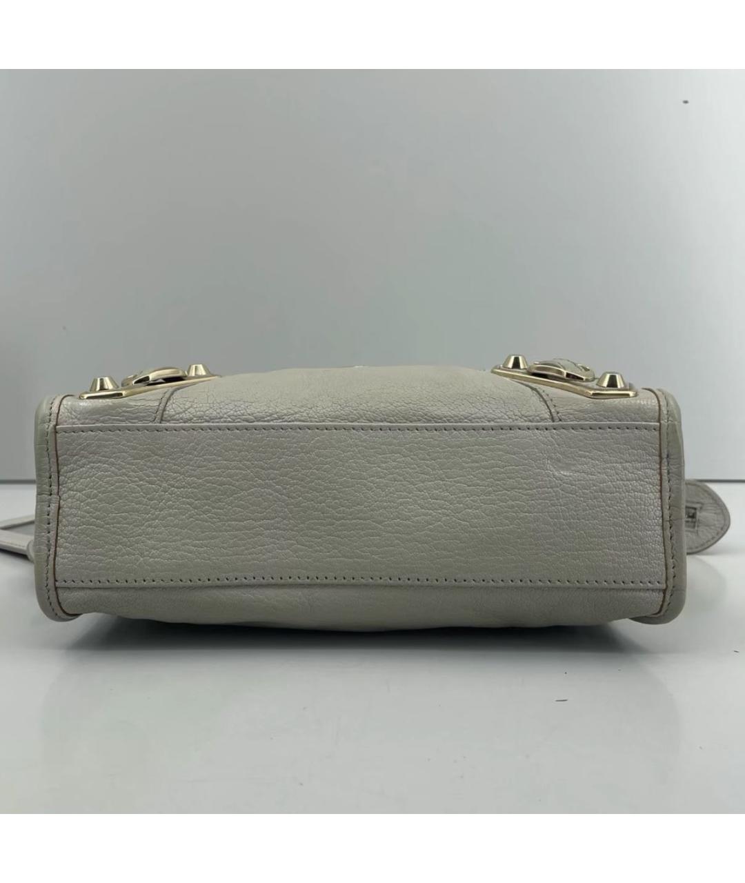 BALENCIAGA Серая кожаная сумка с короткими ручками, фото 4