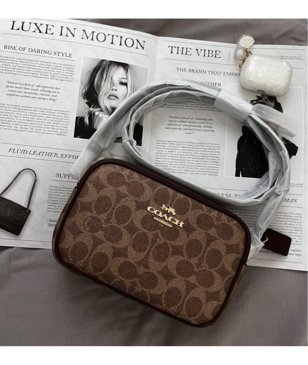 COACH Коричневая сумка через плечо, фото 2