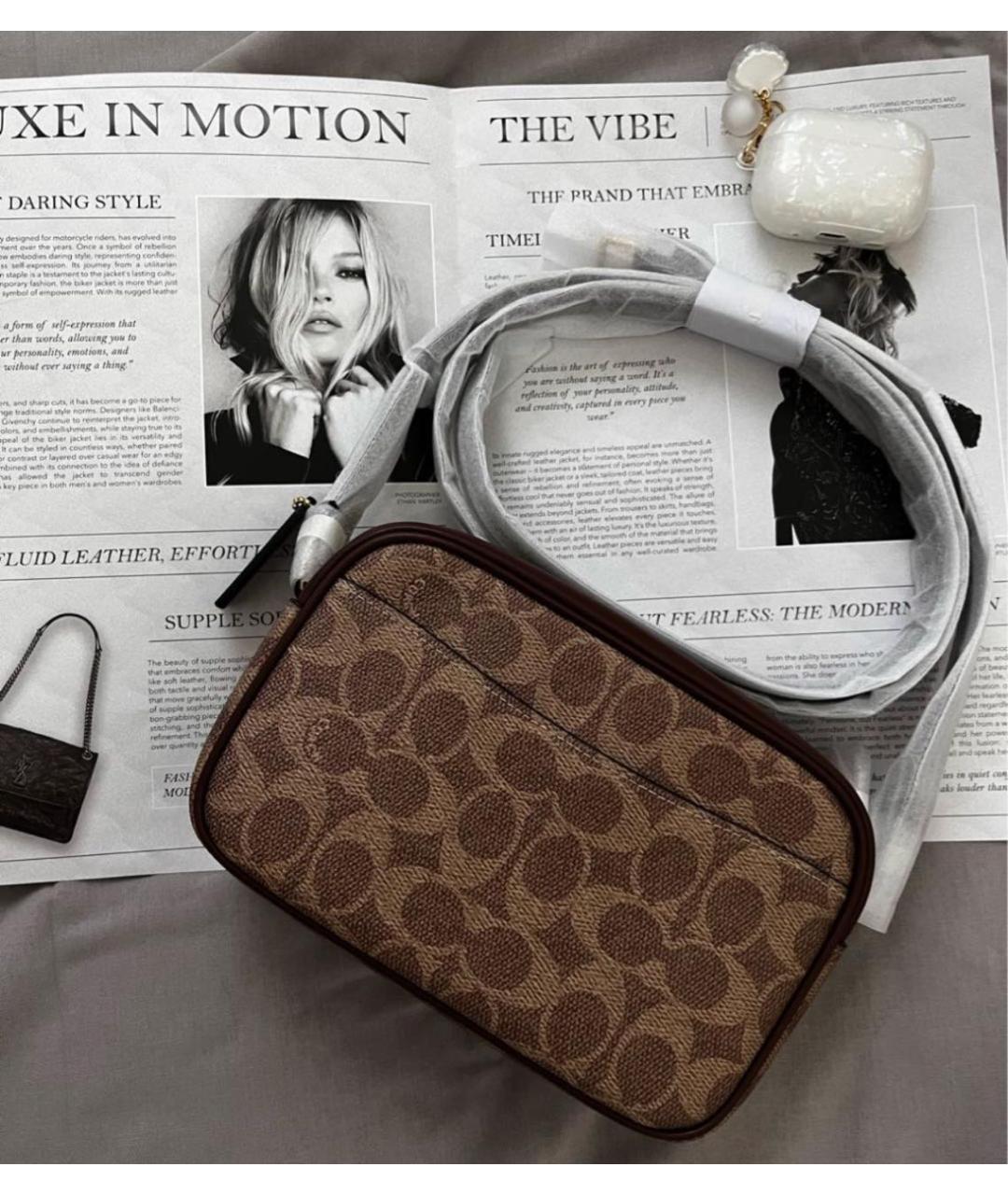 COACH Коричневая сумка через плечо, фото 3