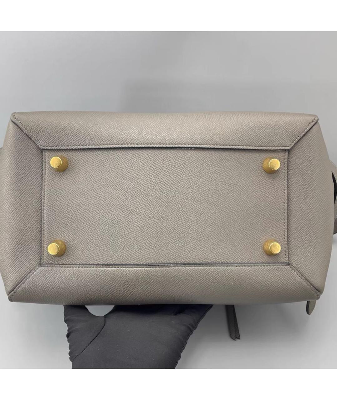 CELINE Серая кожаная сумка через плечо, фото 5