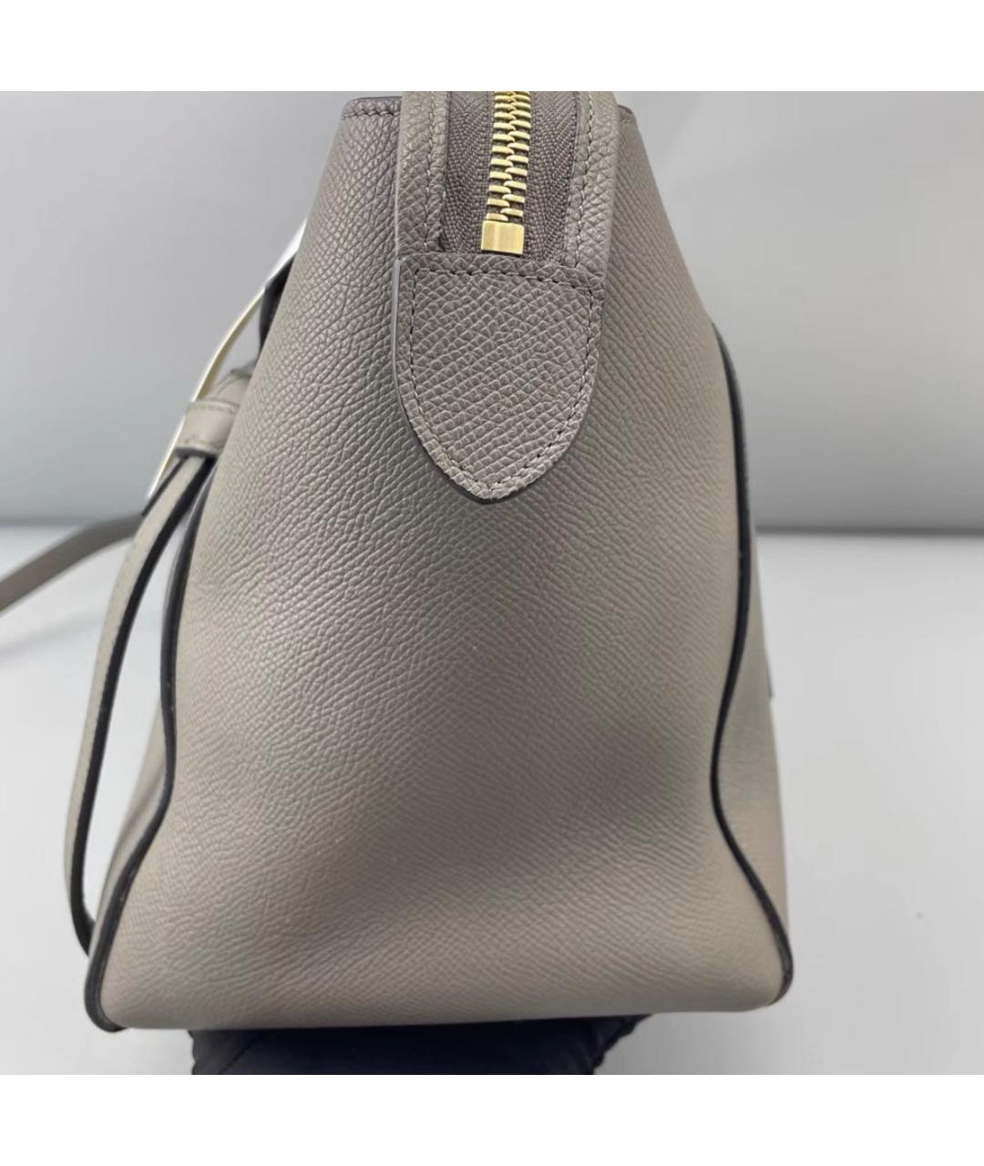 CELINE Серая кожаная сумка через плечо, фото 4