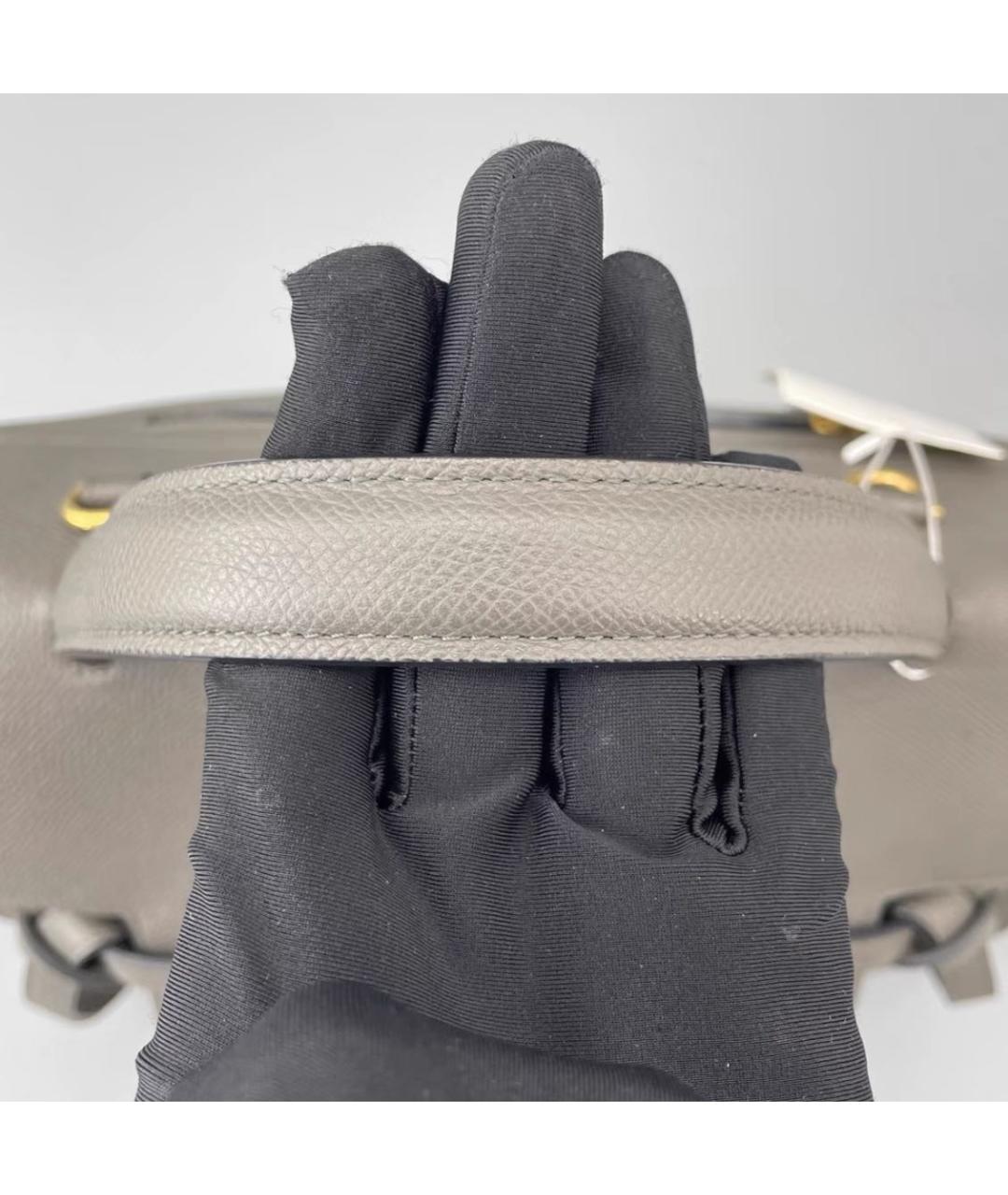 CELINE Серая кожаная сумка через плечо, фото 6