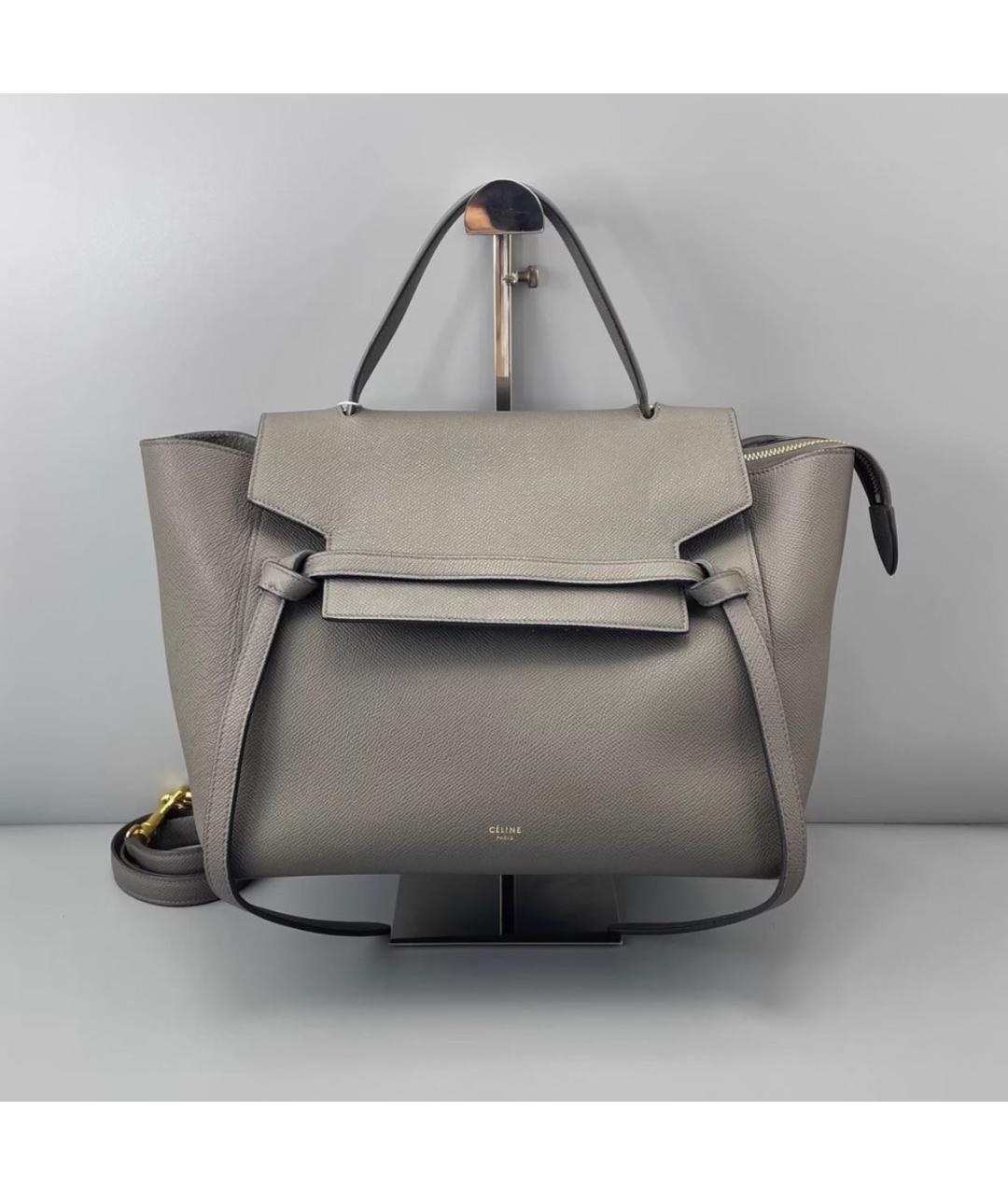 CELINE Серая кожаная сумка через плечо, фото 2