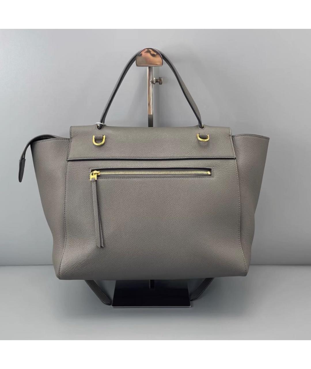 CELINE Серая кожаная сумка через плечо, фото 3