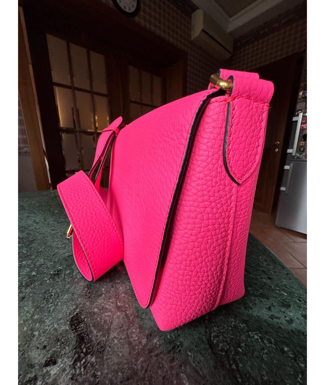 BURBERRY Фуксия кожаная сумка через плечо, фото 2