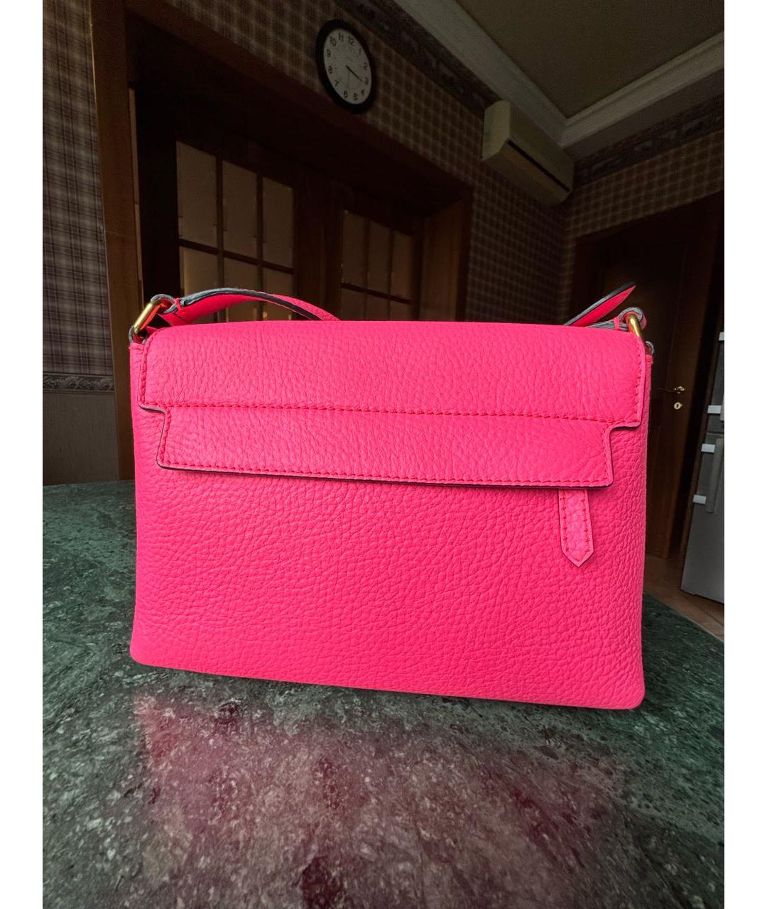 BURBERRY Фуксия кожаная сумка через плечо, фото 3